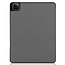 Case2go - Case for iPad Pro 12.9 (2021) - Slim Tri-Fold Book Case - Lightweight Smart Cover with Pencil holder - Grey