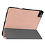 Case2go - Case for iPad Pro 12.9 (2021) - Slim Tri-Fold Book Case - Lightweight Smart Cover with Pencil holder - Rose Gold