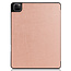 Case2go - Case for iPad Pro 12.9 (2021) - Slim Tri-Fold Book Case - Lightweight Smart Cover with Pencil holder - Rose Gold