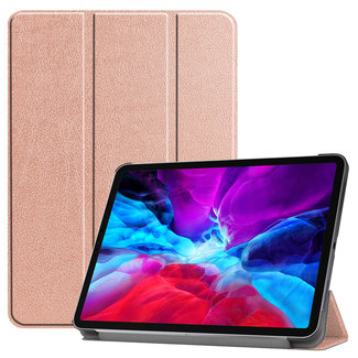 Cover2day Case2go - Case for iPad Pro 12.9 (2021) - Slim Tri-Fold Book Case - Lightweight Smart Cover - Rose-Gold