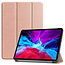 Case2go - Case for iPad Pro 12.9 (2021) - Slim Tri-Fold Book Case - Lightweight Smart Cover - Rose-Gold