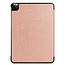 Case2go - Case for iPad Pro 12.9 (2021) - Slim Tri-Fold Book Case - Lightweight Smart Cover - Rose-Gold