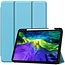Case2go - Case for iPad Pro 11 (2021) - Slim Tri-Fold Book Case - Lightweight Smart Cover with Pencil Holder - Blue