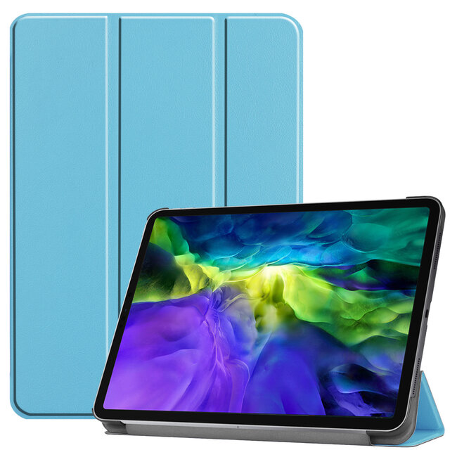 Case2go - Case for iPad Pro 11 (2021) - Slim Tri-Fold Book Case - Lightweight Smart Cover - Blue