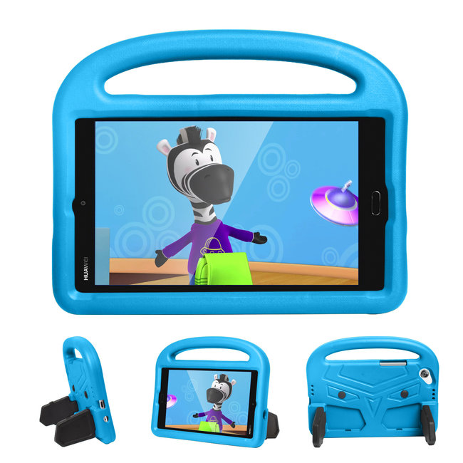 Hoes geschikt voor Huawei Mediapad M3 Lite /  M5 Lite  - 8.4 inch - Schokbestendige case met handvat - Sparrow Kids Cover - Licht Blauw