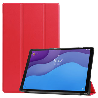 Cover2day Lenovo Tab M10 HD Hoes - 2e Generatie (TB-X306) - 10.1 Inch - Tri-Fold Book Case - Auto Sleep/Wake Functie - Rood