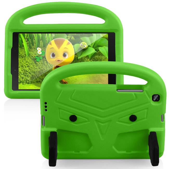 Tablet hoes geschikt voor Samsung Galaxy Tab A 8.0 (2019)- Schokbestendige case met handvat - Sparrow Kids Cover - Groen