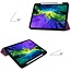 Case2go - Case for iPad Pro 11 (2021) - Slim Tri-Fold Book Case - Lightweight Smart Cover with Pencil Holder - Purple