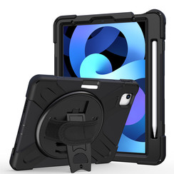 iPad Air 2020 hoes - 10.9 inch - Hand Strap Armor Case - Zwart