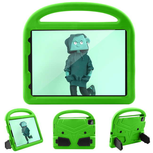 Tablethoes geschikt voor iPad Air 10.9 (2020/2022) - Schokbestendige case met handvat - Sparrow Kids Cover - Groen