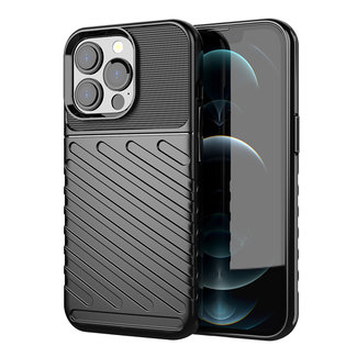 Cover2day iPhone 13 Pro case - Shockproof Armor TPU Back Cover - Black