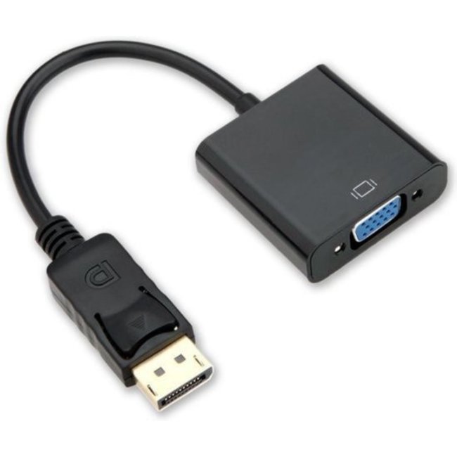 Case2go - Displayport kabel naar VGA Adapter - 15 CM - Zwart