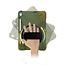 Case2go - Tablet cover suitable for iPad 2021 - 10.2 Inch - Hand Strap Armor Case - Camouflage