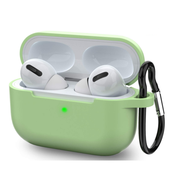 Hoesje geschikt voor Apple Airpods Pro - Premium Siliconen beschermhoes met opdruk - 3.0 mm - Groen