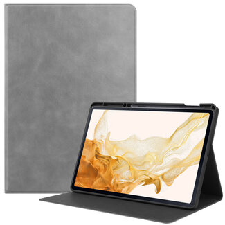 Cover2day Cover2day - Hoes geschikt voor Samsung Galaxy Tab S7 Plus (2020) - PU Leer Folio Book Case - Grijs