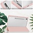 Hoes geschikt voor Samsung Galaxy Tab S7 Plus (2020) Hoes - Tri-Fold Transparante Cover - Met Pencil Houder - Roze