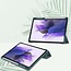 Hoes geschikt voor Samsung Galaxy Tab S7 Plus (2020) Hoes - Tri-Fold Transparante Cover - Met Pencil Houder - Donker Groen