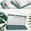 Hoes geschikt voor Samsung Galaxy Tab S7 Plus (2020) Hoes - Tri-Fold Transparante Cover - Met Pencil Houder - Donker Groen