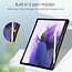 Hoes geschikt voor Samsung Galaxy Tab S7 Plus (2020) Hoes - Tri-Fold Transparante Cover - Met Pencil Houder - Zwart