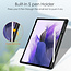 Hoes geschikt voor Samsung Galaxy Tab S7 Plus (2020) Hoes - Tri-Fold Transparante Cover - Met Pencil Houder - Zwart