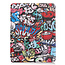 Case2go - Case for iPad Air 10.9 (2020) - Slim Tri-Fold Book Case with Apple Pencil Holder - Lightweight Smart Cover - Graffiti