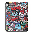 Case2go - Case for iPad Air 10.9 (2020) - Slim Tri-Fold Book Case with Apple Pencil Holder - Lightweight Smart Cover - Graffiti