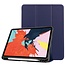 Case2go - Case for iPad Air 10.9 (2020) - Slim Tri-Fold Book Case with Apple Pencil Holder - Lightweight Smart Cover - Dark Blue