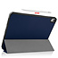 Case2go - Case for iPad Air 10.9 (2020) - Slim Tri-Fold Book Case with Apple Pencil Holder - Lightweight Smart Cover - Dark Blue