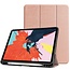 Case2go - Case for iPad Air 10.9 (2020) - Slim Tri-Fold Book Case with Apple Pencil Holder - Lightweight Smart Cover - Rosé Gold
