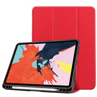 Cover2day Case2go - Case for iPad Air 10.9 (2020) - Slim Tri-Fold Book Case with Apple Pencil Holder - Lightweight Smart Cover - Red