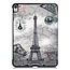 Case2go - Case for iPad Air 10.9 (2020) - Slim Tri-Fold Book Case - Lightweight Smart Cover - Eiffel Tower