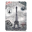 Case2go - Case for iPad Air 10.9 (2020) - Slim Tri-Fold Book Case - Lightweight Smart Cover - Eiffel Tower