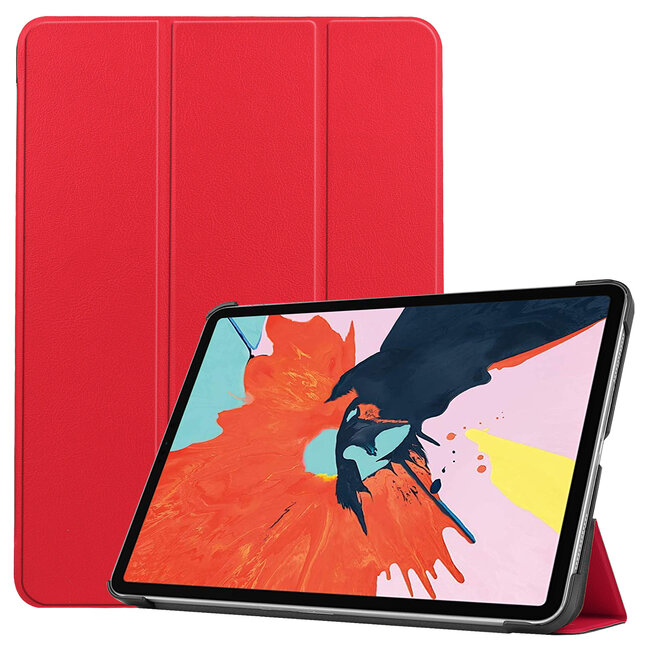 Case2go - Case for iPad Air 10.9 (2020) - Slim Tri-Fold Book Case - Lightweight Smart Cover - Red