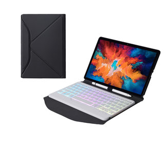 Cover2day Tablet Toetsenbord Hoes met Verlichting geschikt voor Lenovo Tab P11 Pro - Met Draadloos Bluetooth Keyboard en Stylus pen houder - Wit