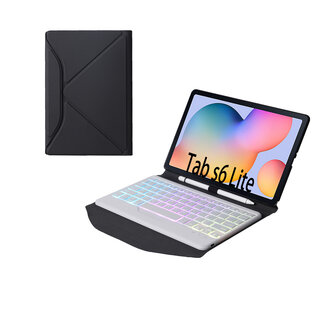 Cover2day Tablet Toetsenbord Hoes met Verlichting geschikt voor Samsung Galaxy Tab S6 Lite 10.4 (2020)  - Met Draadloos Bluetooth Keyboard en Stylus pen houder - Wit