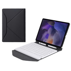 Tablet Toetsenbord Hoes geschikt voor Samsung Galaxy Tab A8 (2021)  - Met Draadloos Bluetooth Keyboard en Stylus pen houder - Wit