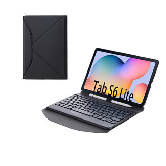 Cover2day Tablet Toetsenbord Hoes geschikt voor Samsung Galaxy Tab S6 Lite 10.4 (2020)  - Met Draadloos Bluetooth Keyboard en Stylus pen houder - Zwart