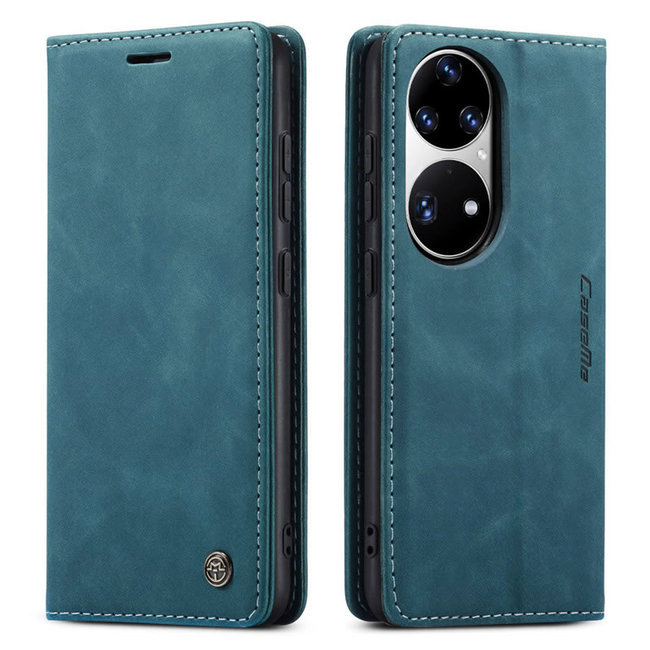 CaseMe - Hoesje geschikt voor Huawei P50 Pro - Wallet Book Case - Magneetsluiting - Blauw