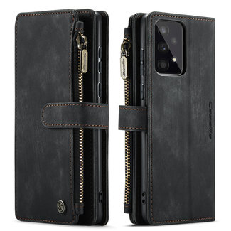 CaseMe Hoesje geschikt voor Samsung Galaxy A53 5G - Wallet Book Case - met Rits en Magneetsluiting - met RFID bescherming - Zwart