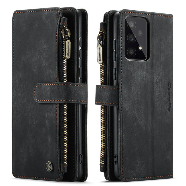 Hoesje geschikt voor Samsung Galaxy A53 5G - Wallet Book Case - met Rits en Magneetsluiting - met RFID bescherming - Zwart