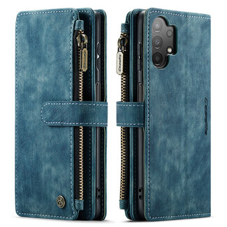 CaseMe Hoesje geschikt voor Samsung Galaxy A13 - Wallet Book Case - met Rits en Magneetsluiting - met RFID bescherming - Blauw