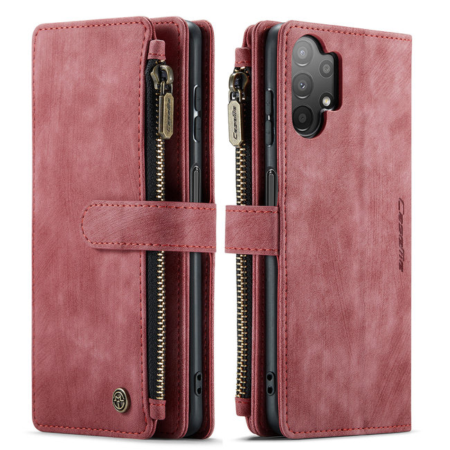 Hoesje geschikt voor Samsung Galaxy A13 - Wallet Book Case - met Rits en Magneetsluiting - met RFID bescherming - Rood