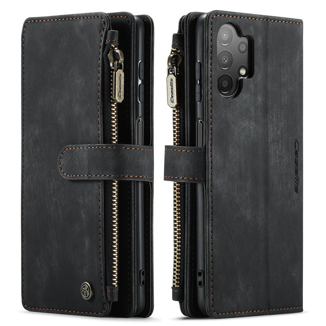 Hoesje geschikt voor Samsung Galaxy A13 5G - Wallet Book Case - met Rits en Magneetsluiting - met RFID bescherming - Zwart