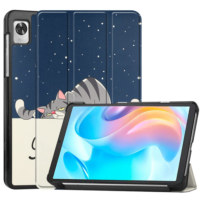 Case2go - Tablet Hoes geschikt voor Realme Pad Mini - 8.7 inch - Tri-Fold Book Case - Auto Wake functie - Goodnight