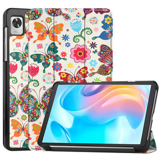 Cover2day Case2go - Tablet Hoes geschikt voor Realme Pad Mini - 8.7 inch - Tri-Fold Book Case - Auto Wake functie - Vlinders