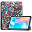 Case2go - Tablet Hoes geschikt voor Realme Pad Mini - 8.7 inch - Tri-Fold Book Case - Auto Wake functie - Graffiti