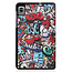 Case2go - Tablet Hoes geschikt voor Realme Pad Mini - 8.7 inch - Tri-Fold Book Case - Auto Wake functie - Graffiti