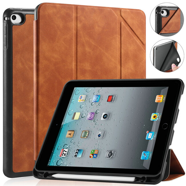 CaseMe - Tablet hoes geschikt voor iPad Mini 7.9 (2019) - Ming Book Case - Tablethoes met Auto Wake/Sleep functie - Bruin