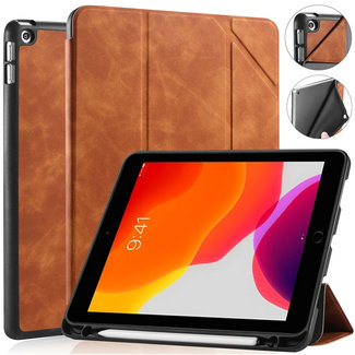 CaseMe CaseMe - Tablet hoes geschikt voor iPad 10.2 (2021/2020/2019) - Ming Book Case - Tablethoes met Auto Wake/Sleep functie - Bruin