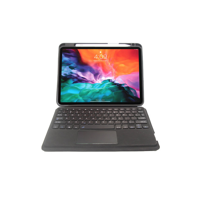 Case2go - Toetsenbord hoes geschikt voor iPad 10.2 (2019/2020/2021) - Toets verlichting en Touchpad - QWERTY Layout - Zwart